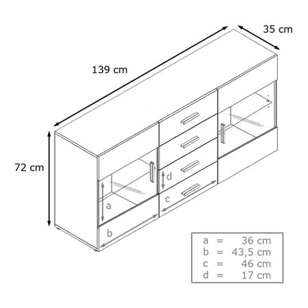 Détail du buffet moderne